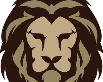 Könnte beinhalten: Grafische Illustration eines Löwengesichts mit Krone und dem Text „KING OF THE JUNGLE“. Der Löwe ist in Braun- und Beigetönen gehalten, mit einer gelb-schwarzen Krone. Der Text ist schwarz.