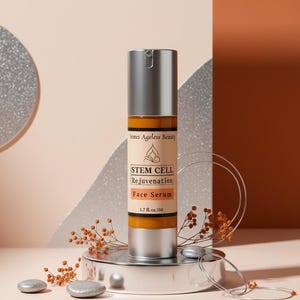 Stem cell rejuvenation face serum in 1.7 oz airless pump, firming anti aging serum for mature skin