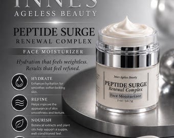 Crema hidratante facial con complejo renovador Peptide Surge