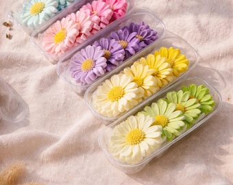 Pastillas de cera aromáticas florales y frescas: rosa, lavanda, lila, girasol y más. Pastillas de cera de soja vertidas a mano para perfumar el hogar y como regalo.