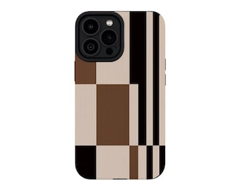 Geometric Stripe iPhone Case Neutral, Minimalist Abstract Phone Cover