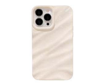 Beige Marble iPhone Case, Neutral Wave Phone Cover