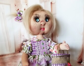 Best Gift, Handmade Fabric doll 12", Adorable Waldorf Doll, Tilda Doll, Interior Decor Doll, Rag Doll, Soft Natural Doll, Child Room