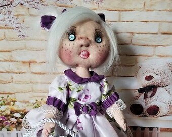 Best Gift, Handmade Fabric doll 12", Adorable Waldorf Doll, Tilda Doll, Interior Decor Doll, Rag Doll, Soft Natural Doll, Child Room