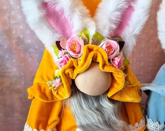 Handmade Easter Gnome – Bunny Gnome Decor – Spring Tiered Tray – Easter Gift