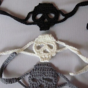 Crochet Cuff Bracelet with Skull, You choose the colors image 5