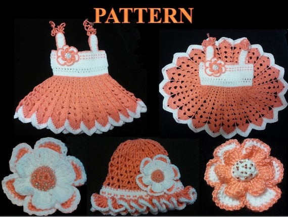 PATRÓN GRATIS Boina y vestido para Niñas en Crochet - Crochetisimo