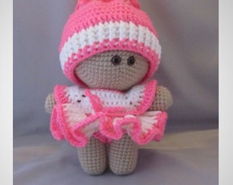 Crochet Amigurumi Baby Doll with colorful Ballerina Dress, Super cute, Cuddly Baby Doll, Soft Toy, Waldorf Doll, Stuffed Doll, Rag  Doll