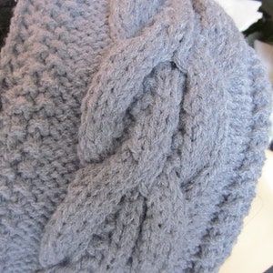 Hand Knitted Grey Head Band with Beautiful Ornament image 5