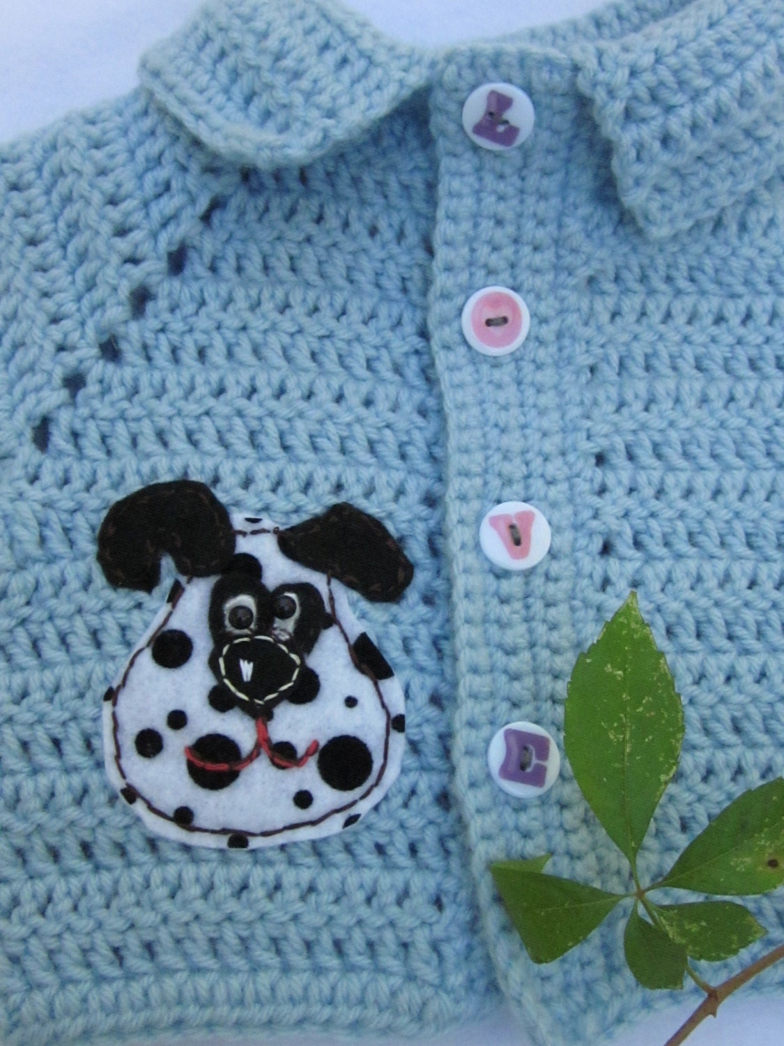 Crochet Personalized Dalmatian Puppy Blanket Cardigan Overall - Etsy