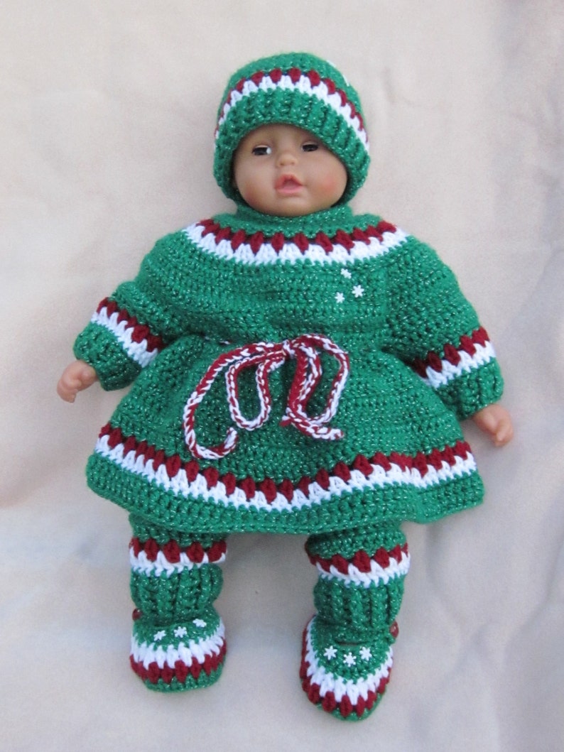 Handmade baby Holiday crochet dress set/Newborn Baby Set/Perfect Shower Gift /Take Home Outfit/Christmas Set/Holiday dress/Fancy party dress image 1