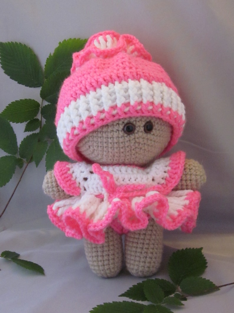 Crochet Amigurumi Baby Doll with colorful Ballerina Dress, Super cute, Cuddly Baby Doll, Soft Toy, Waldorf Doll, Stuffed Doll, Rag Doll image 2