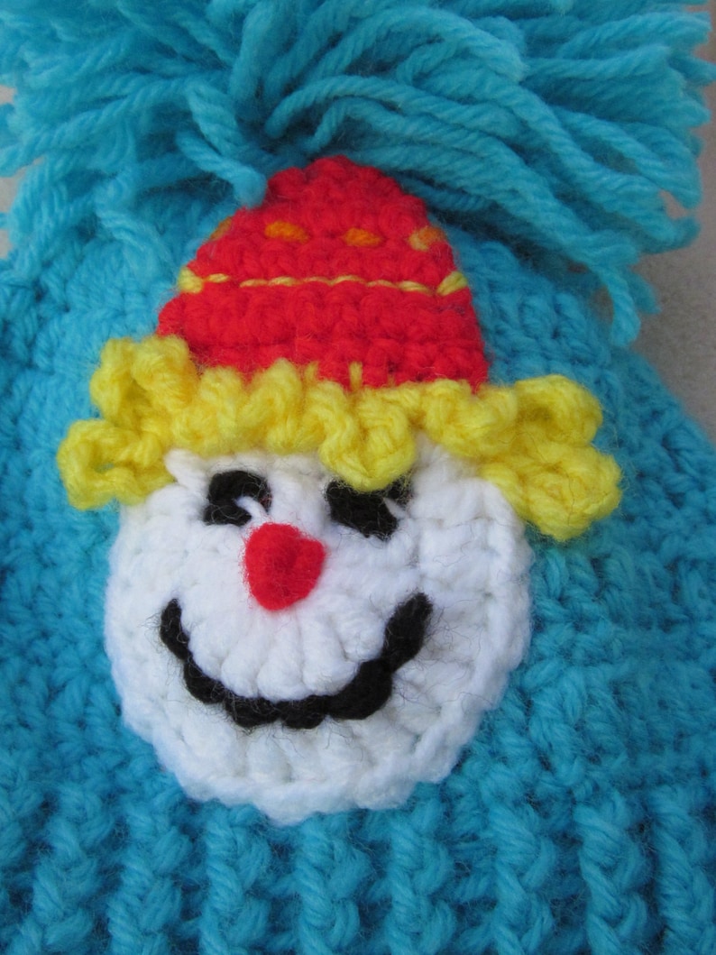 Newborn Hat Baby Hat with Aplique Crochet Baby Hat Photo Prop Beanie,Christmas Gift Clown Applique crochet baby hat Baby Beanie