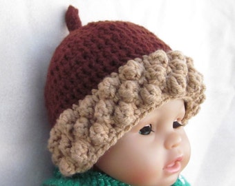 Custom order. Crochet Acorn Hat, Photo Prop Beanie, Christmas Gift, Crochet Baby Hat, Baby Acorn Hat, Crochet Acorn Hat, Newborn Acorn Hat