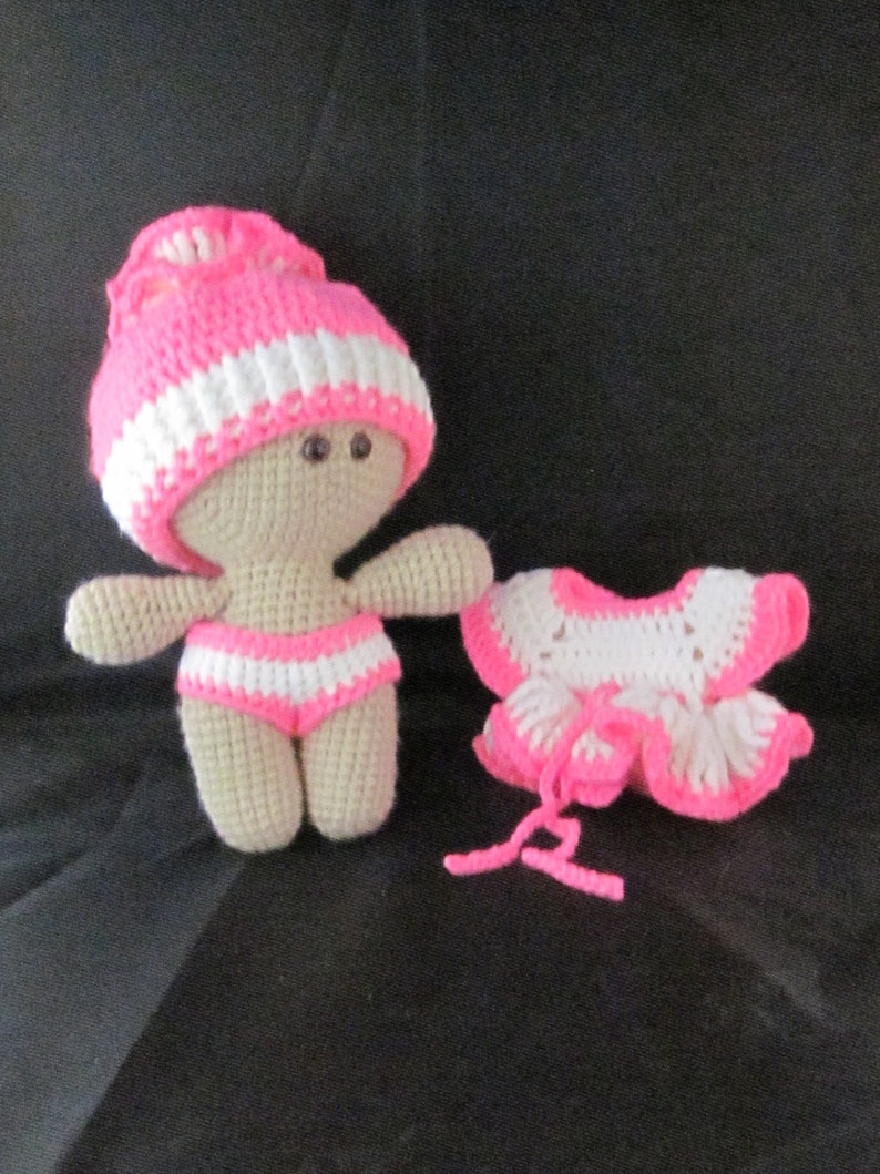 Crochet Amigurumi Baby Doll with colorful Ballerina Dress, Super cute, Cuddly Baby Doll, Soft Toy, Waldorf Doll, Stuffed Doll, Rag Doll image 4