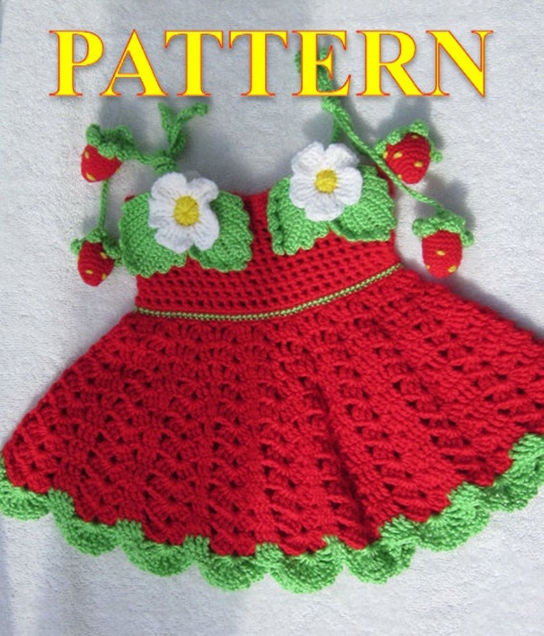 FIVE CROCHET PATTERNS for Baby Girl. Crochet Dress and Hat Set With