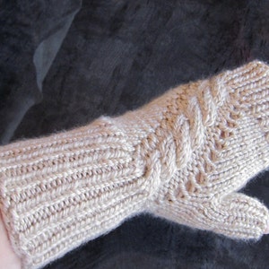 Hand-knitted Fingerless Gloves Mittens Arm Warmers with Beautiful Ornament image 3