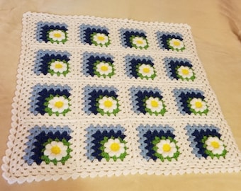 Coming Home Gift. Crochet Baby Flower Blanket for Stroller, Bassinet or Crib with 3D Flower. Perfect For Baby Shower.