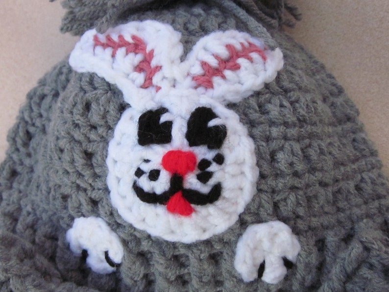 Baby Beanie Bunny Applique crochet baby hat Christmas Gift Baby Hat with Aplique Crochet Baby Hat Photo Prop Beanie Newborn Hat