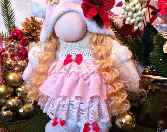 Handmade Christmas Gnome | Scandinavian Tomte Nisse | Farmhouse Holiday Decor | Winter Tiered Tray Ornament | Cozy Gift Idea