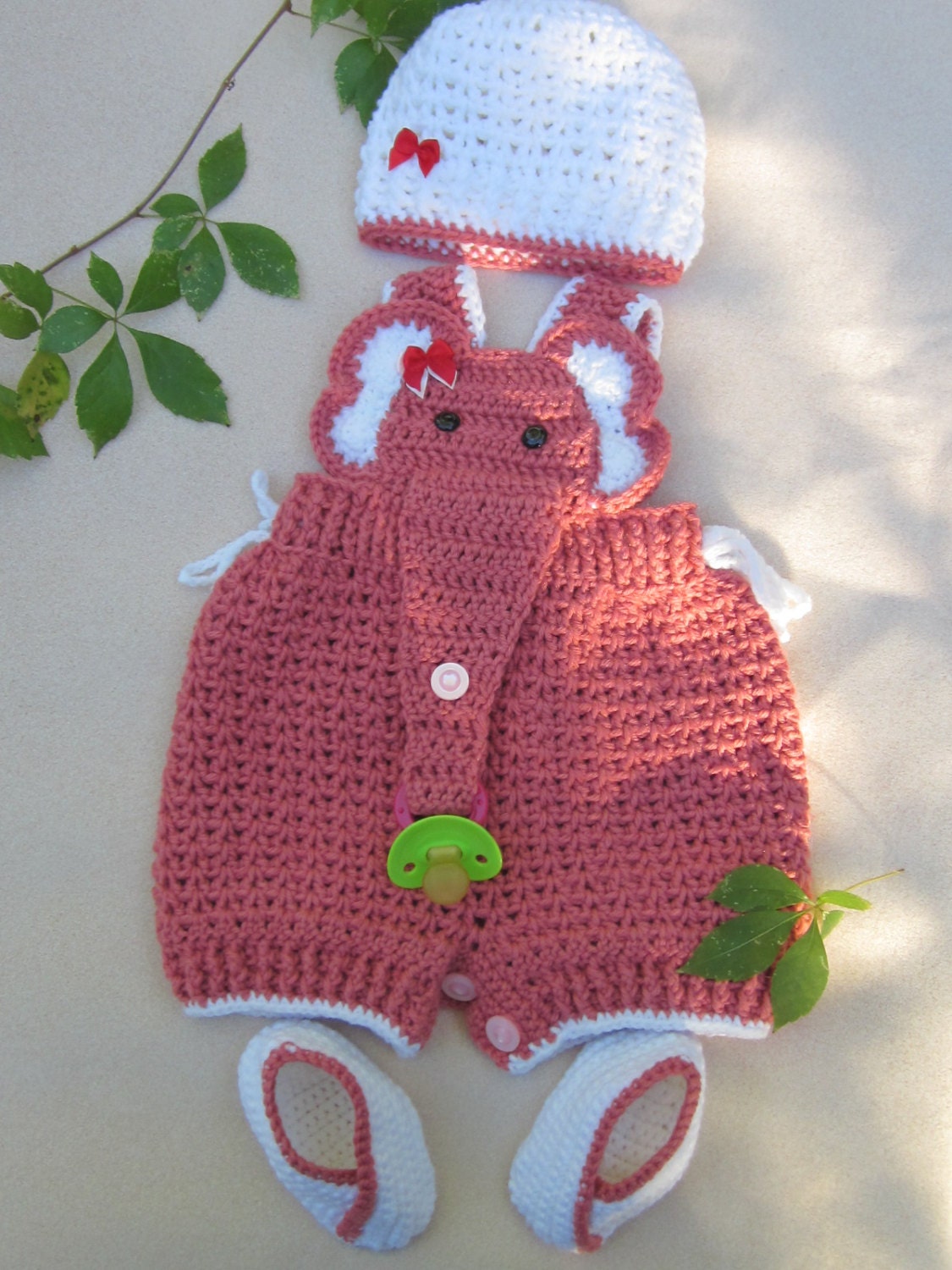 Crochet Bebe Barboteuse Bebe Elephant Ensemble Rose Au Etsy