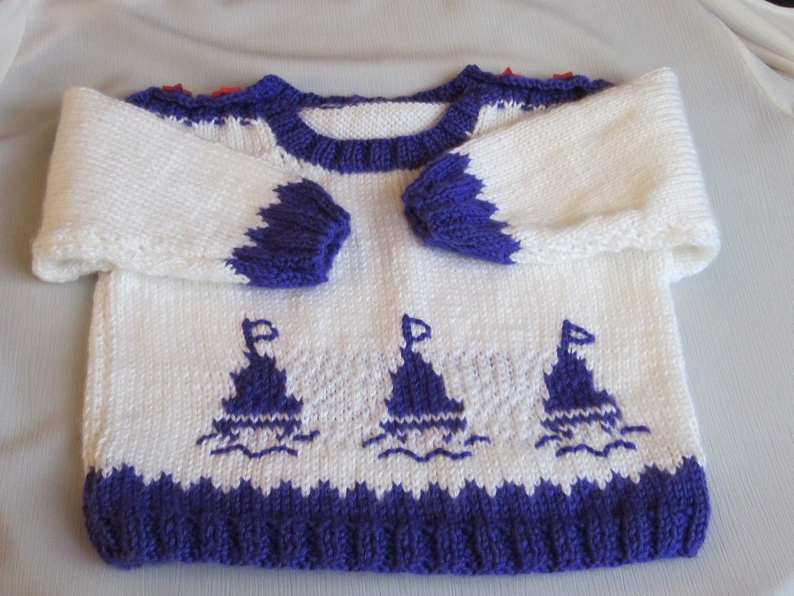 Hand Knitted Fisherman Knit Children's Pullover sweater - Etsy