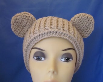 Crochet Animal Ear Warmers, Brown Bear Headband-Women accessories, Animal Headband Ready to ship