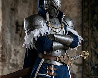 Armadura de caballero real medieval, traje de acero pesado grabado, traje de guerrero gótico ponible, LARP Cosplay