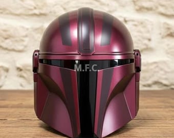 Handmade Mandalorian Helmet Custom Red Beskar Helmet Cosplay Star Warrior Armor