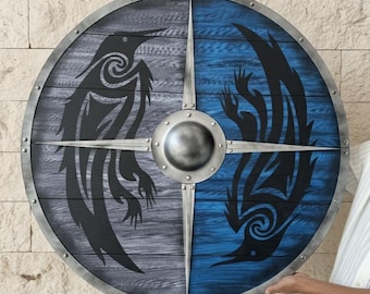 Handcrafted Viking Raven Shield | Norse Decor, Cosplay, LARP Armor