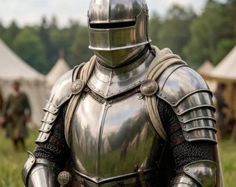 Armadura de caballero medieval, disfraz gótico para LARP, armadura de cruzado renacentista para cosplay.
