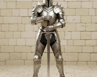 Armadura completa de caballero medieval, hecha a mano en acero, para cosplay, LARP y exhibición. Disfraz para Halloween.
