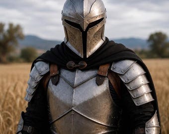 Handmade Medieval Gothic Knight Armor Full Steel Dark Fantasy Armor Suit LARP & Cosplay Costume