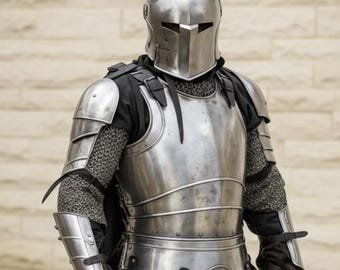 Handmade Barbuta Medieval Knight Full Armor Suit: Wearable Steel Costume for halloween gift