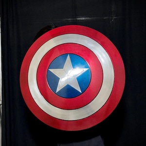 Handmade Medieval Cosplay Superhero Shield Steel Patriotic Round Shield LARP Costume Armor Gift