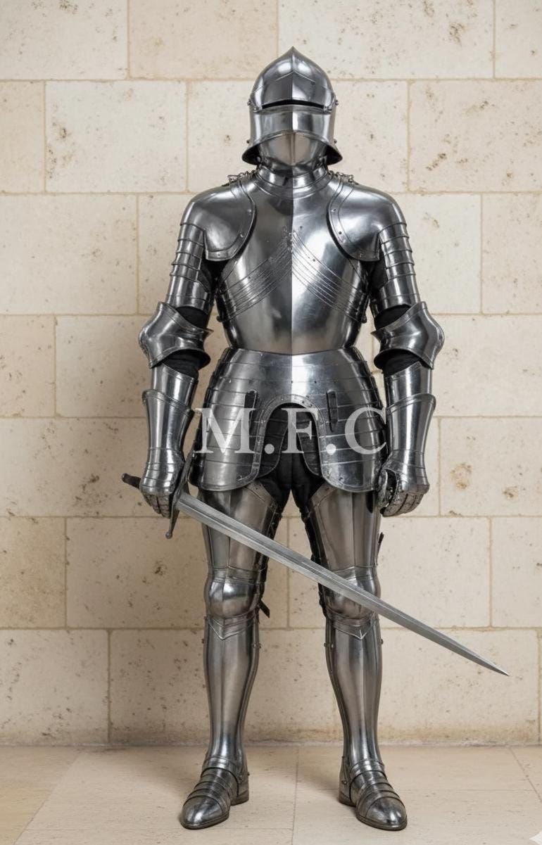 Medieval Knight Full Suit Steel Armor Wearable Steel Gothic Armour Set ...