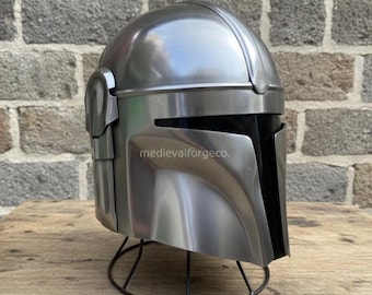 Casco da cacciatore mandaloriano indossabile con visiera in acciaio, armatura di scena per costumi e esposizione Larp, Cosplay, regalo