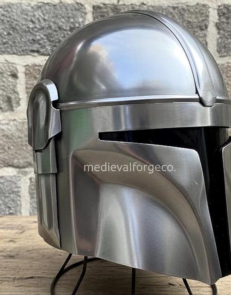 着用可能なマンダロリアンハンターヘルメットバイザースチールアーマー小道具コスチューム＆ディスプレイLARP、コスプレ、ギフト 画像 4