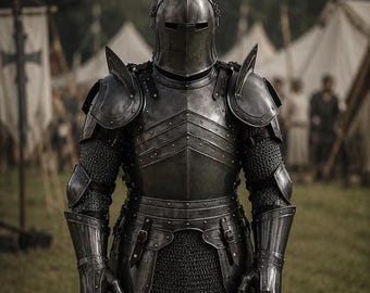 Traje de armadura de caballero Barbuta con telas, disfraz medieval gótico para cosplay, regalo para feria renacentista.