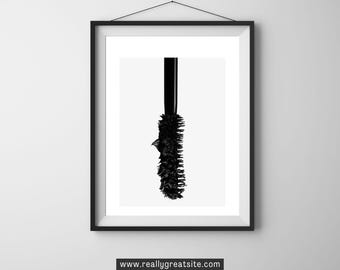 Arte mural abstracto minimalista negro, póster moderno imprimible, descarga digital, decoración escandinava para el hogar.