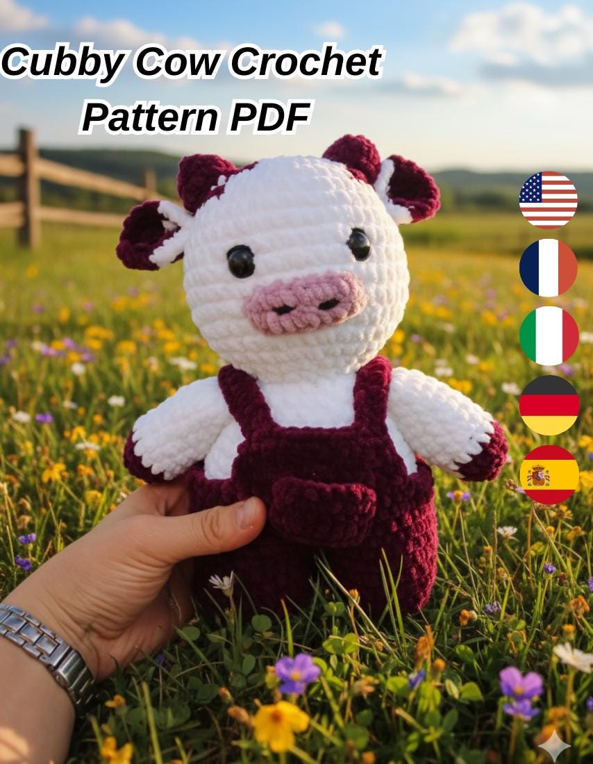 30 Adorable Cow Plush Crochet Patterns for Farmhouse Decor, Gifts, and Cozy Displays 33 Milk Cow Plush Crochet Pattern