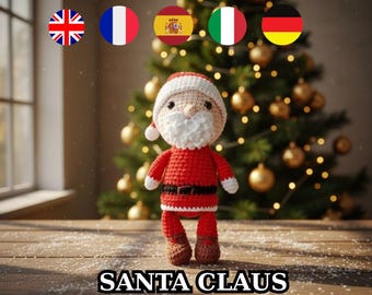 Santa Claus Amigurumi Crochet Pattern: 5 Languages (PDF)