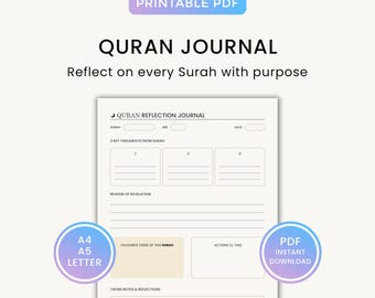 Journal de réflexion du Coran : agenda musulman, notes de Tafsir (téléchargement numérique)