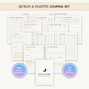 Quran Journaling Kit – Islamic Printable Journal Pages, Tafsir & Reflection (Digital Download)