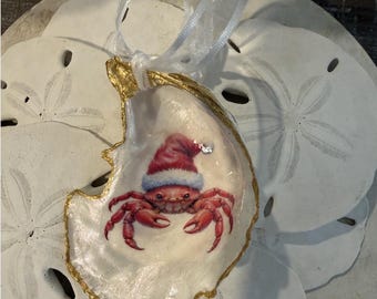 Ornament krab-oesterschelp | Kerstdecoratie kerstmankrab | Cape Cod-cadeau