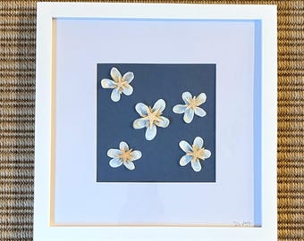 Handgemaakte muurkunst schelpbloem – Cape Cod Coastal Blossoms