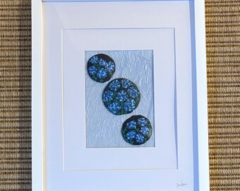 Handgeschilderde muurkunst met hortensia en zanddollar – Cape Cod Coastal Decor