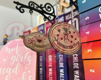 Separadores de géneros literarios para estantería | Decoración literaria hecha a mano | Regalo lectoras