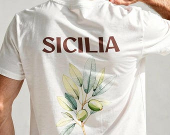 Sicily Shirt Sicilia Olive Branch Italy Gift Vacation Shirt Sicily Lover Travel Souvenir Summer Tee