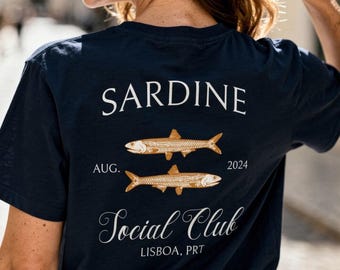 Sardine Social Club Lisbon Tee, Portugal Vacation Shirt, Coastal Aesthetic Graphic Tee, Mediterranean Summer Shirt, Quiet Luxury Fashion Tee